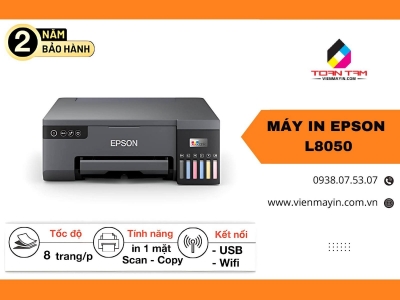 MÁY IN EPSON L8050 WIFI - IN ẢNH CHUYÊN NGHIỆP, KẾT NỐI KHÔNG DÂY