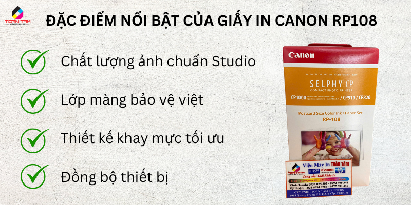 đặc điểm nổi bật giấy in ảnh canon rp 108