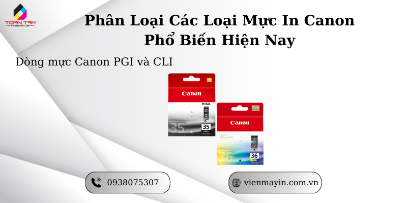 mực in canon pgi và cli