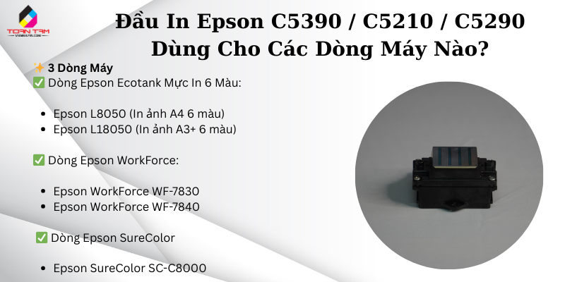 dòng máy tương thích đầu in epson C5390 / C5210 / C5290