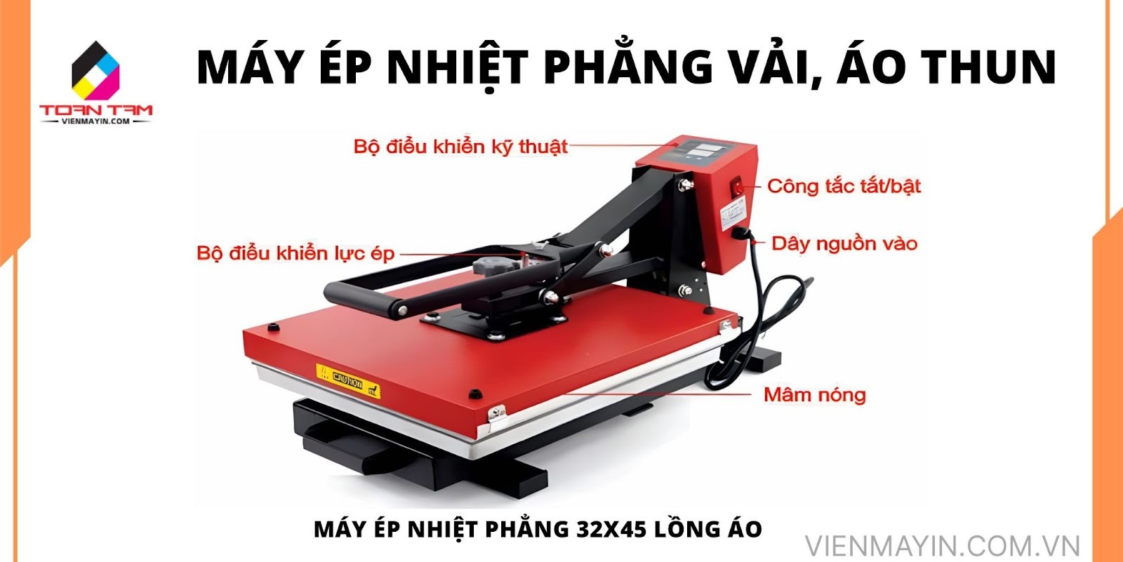 Máy ép nhiệt phẳng vải, áo thun Công nghệ cao áp bền bỉ tại TOÀN TÂM PRINTERS