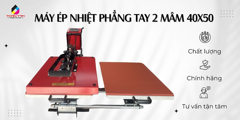 máy in áo thun 3D - máy ép nhiệt phẳng 40x50