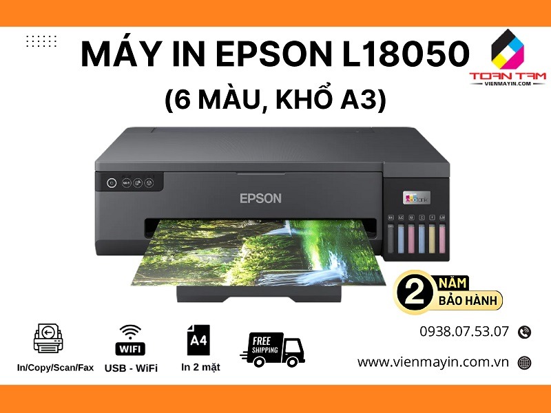 Máy in Epson L18050 với hệ thống 6 màu mực - Toàn Tâm Printers cung cấp chính hãng