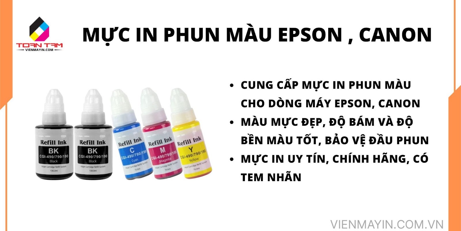 Mực In Phun Màu Epson, Canon Chính Hãng Mã 057, 003, GI-790 Giá Tốt
