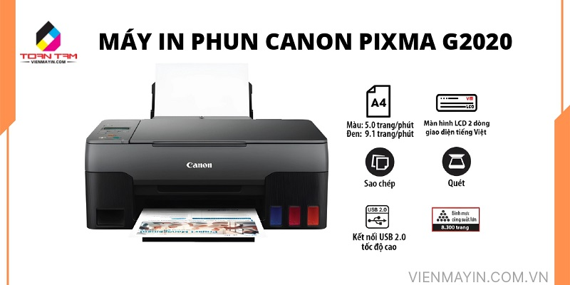 Máy in phun Canon PIXMA G2020 Đa năng In, Scan, Copy – Tiết kiệm vượt trội