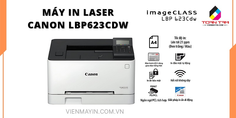 Máy In Laser Canon LBP623Cdw - In Màu 2 Mặt, WiFi, Nhanh Chóng Cho Văn Phòng