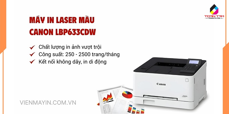 Máy In Laser Canon LBP633CDW - In Màu 2 Mặt, WiFi, Tốc Độ Cao Cho Văn Phòng