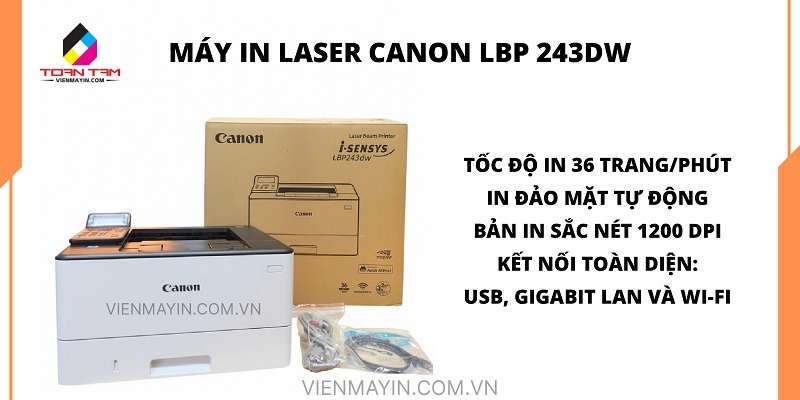 Máy in laser đen trắng Canon LBP 243DW chất lượng