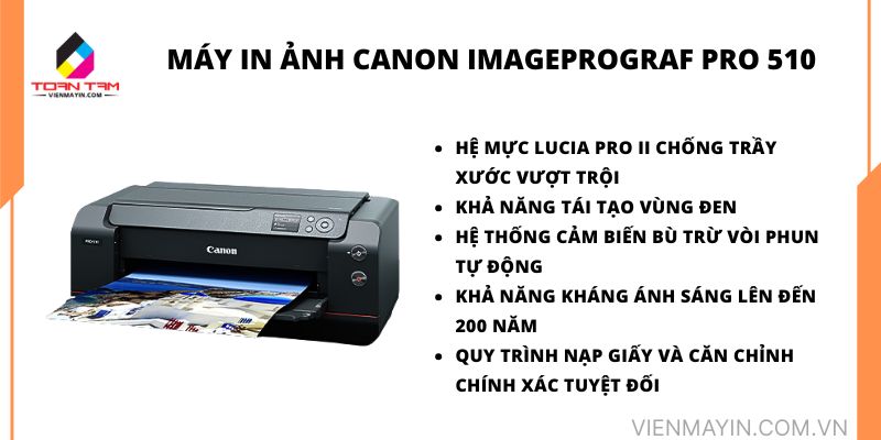 máy in ảnh Canon imageprograf pro 510 chất lượng