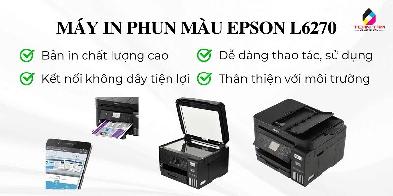 Máy in phun màu Epson Ecotank L6270 là một cỗ máy mạnh mẽ