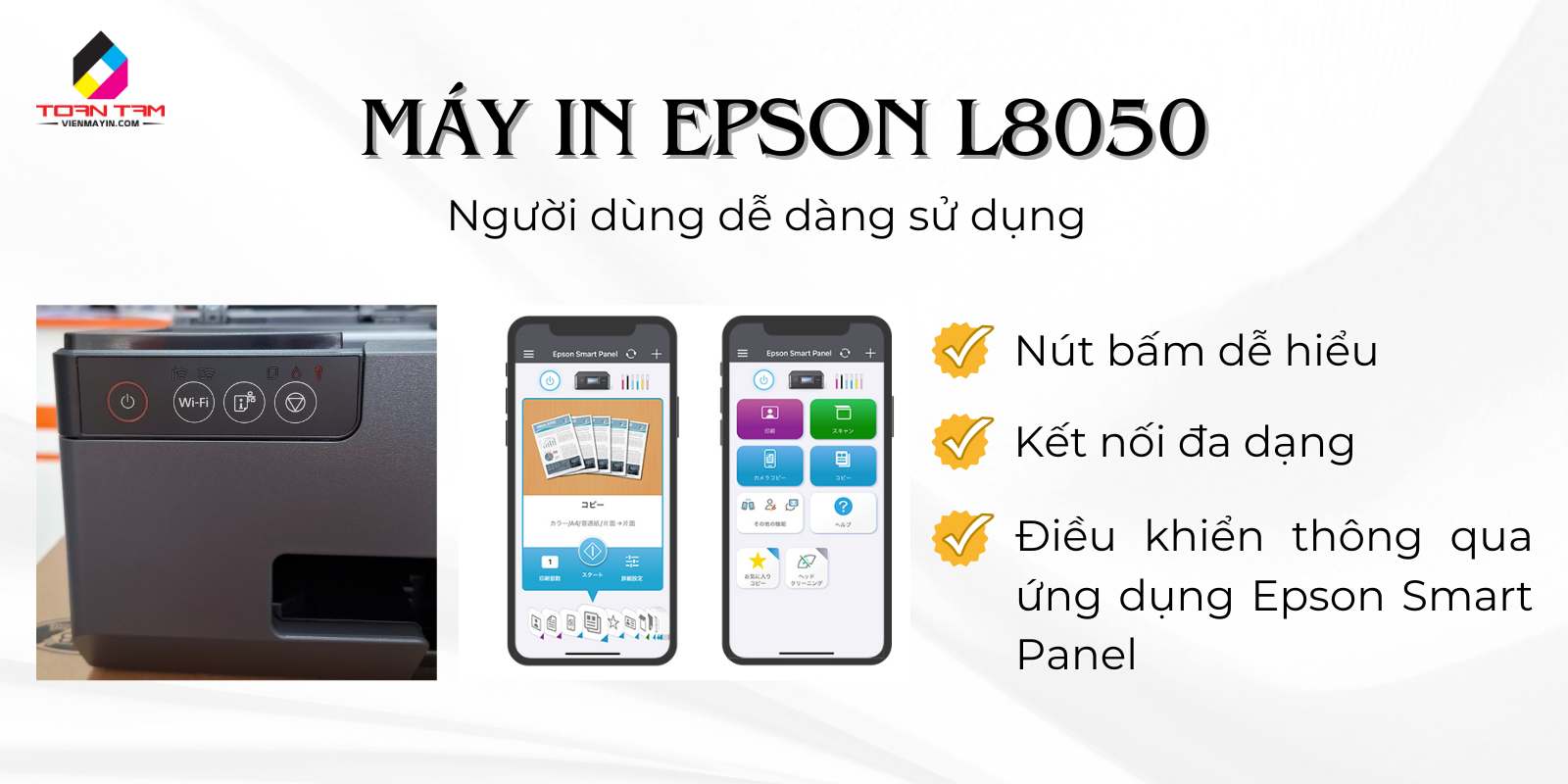 Máy in phun màu epson l8050 dễ sử dụng