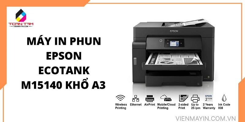 Máy In Phun Epson EcoTank M15140 Khổ A3 - In 2 Mặt, ADF, Tốc Độ Cao, Tiết Kiệm Chi Phí