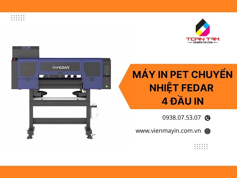 Máy in PET chuyển nhiệt Fedar 4 đầu in