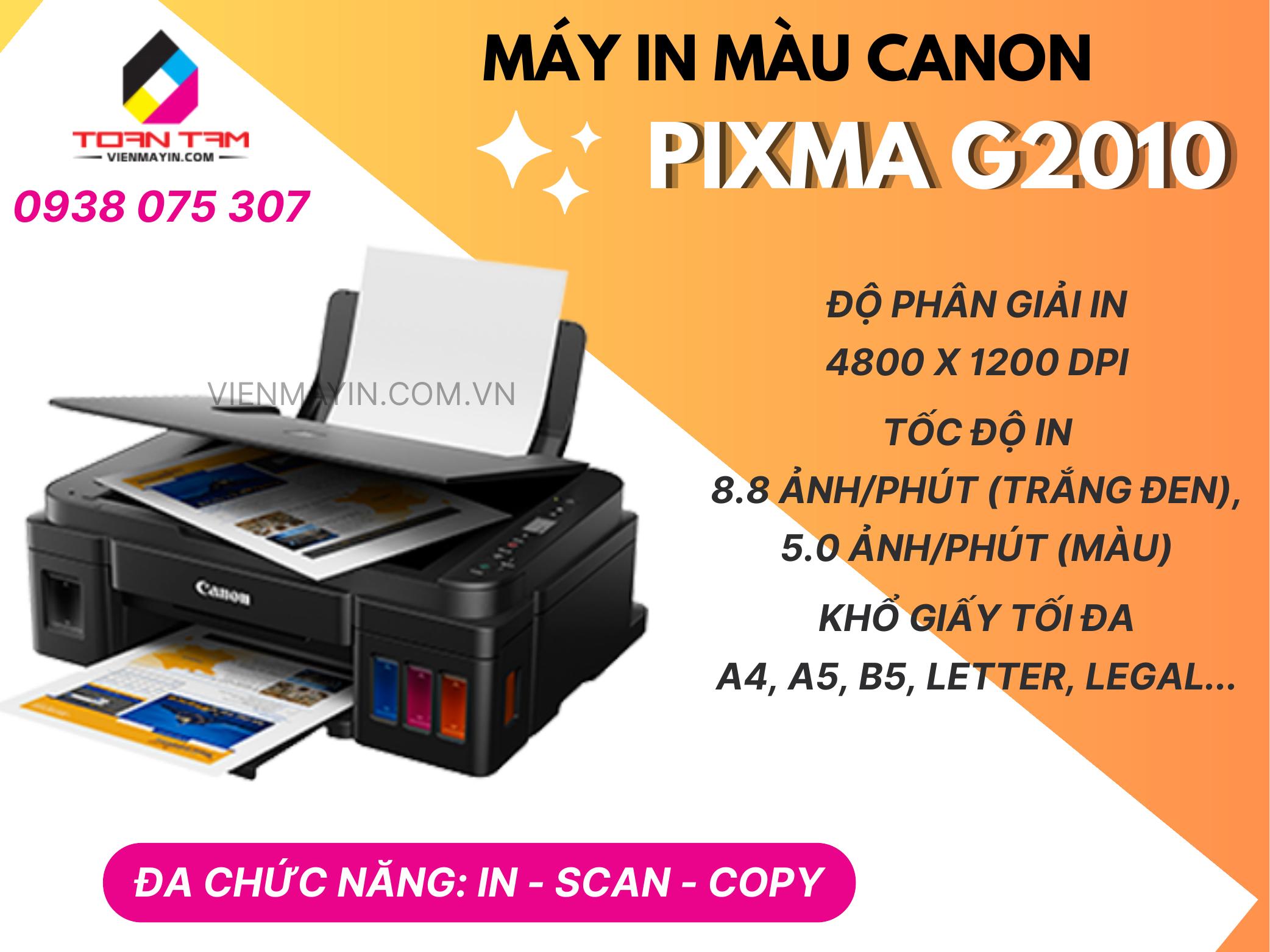 Máy in màu Canon G2010 - In-Scan-Copy Đa Năng, Siêu Tiết Kiệm