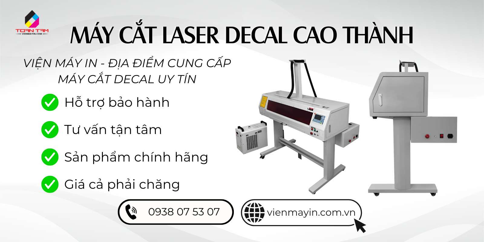 Viện máy in cung cấp máy cắt laser decal cao thành uy tín