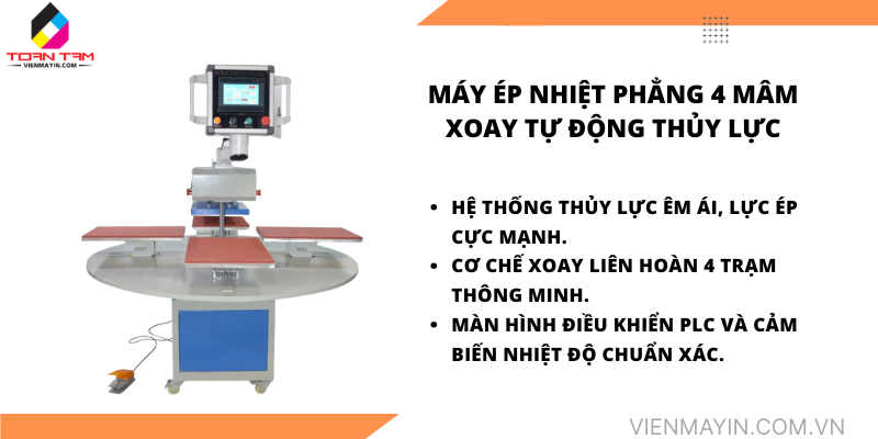 cấu tạo máy ép nhiệt 4 mâm