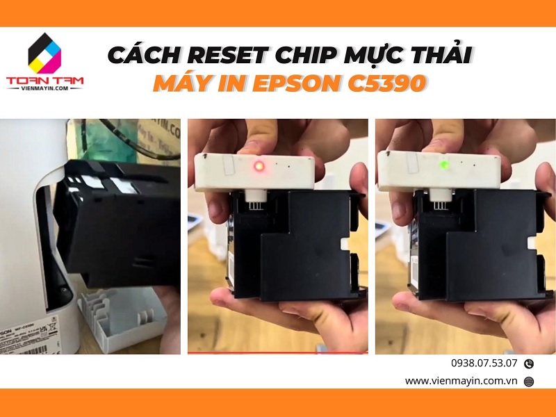 cách reset mực thải Máy In Epson C5390