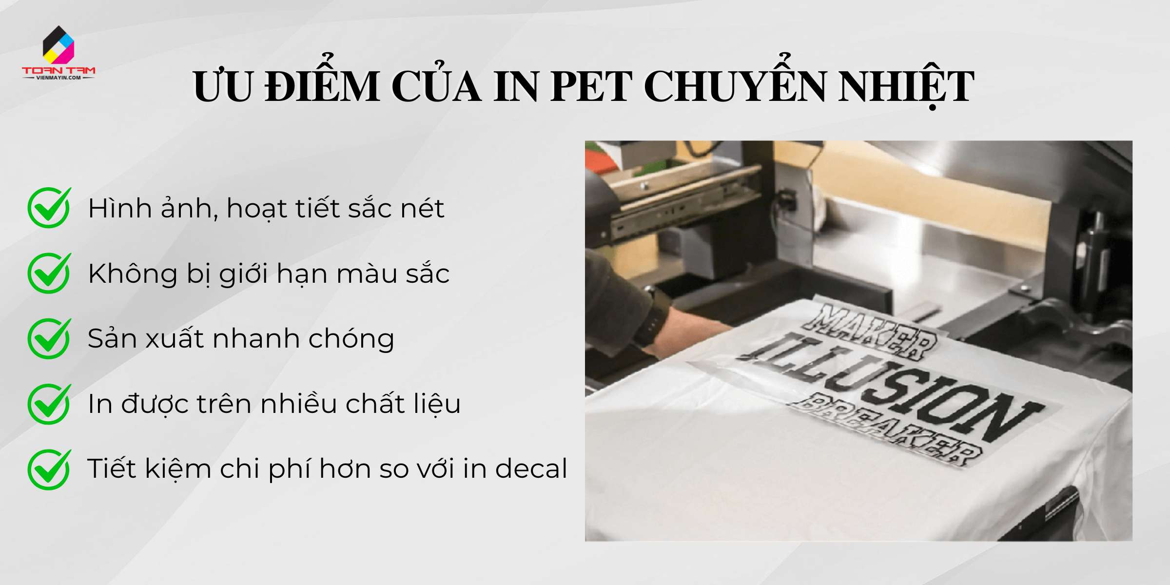 Ưu điểm của in pet chuyển nhiệt