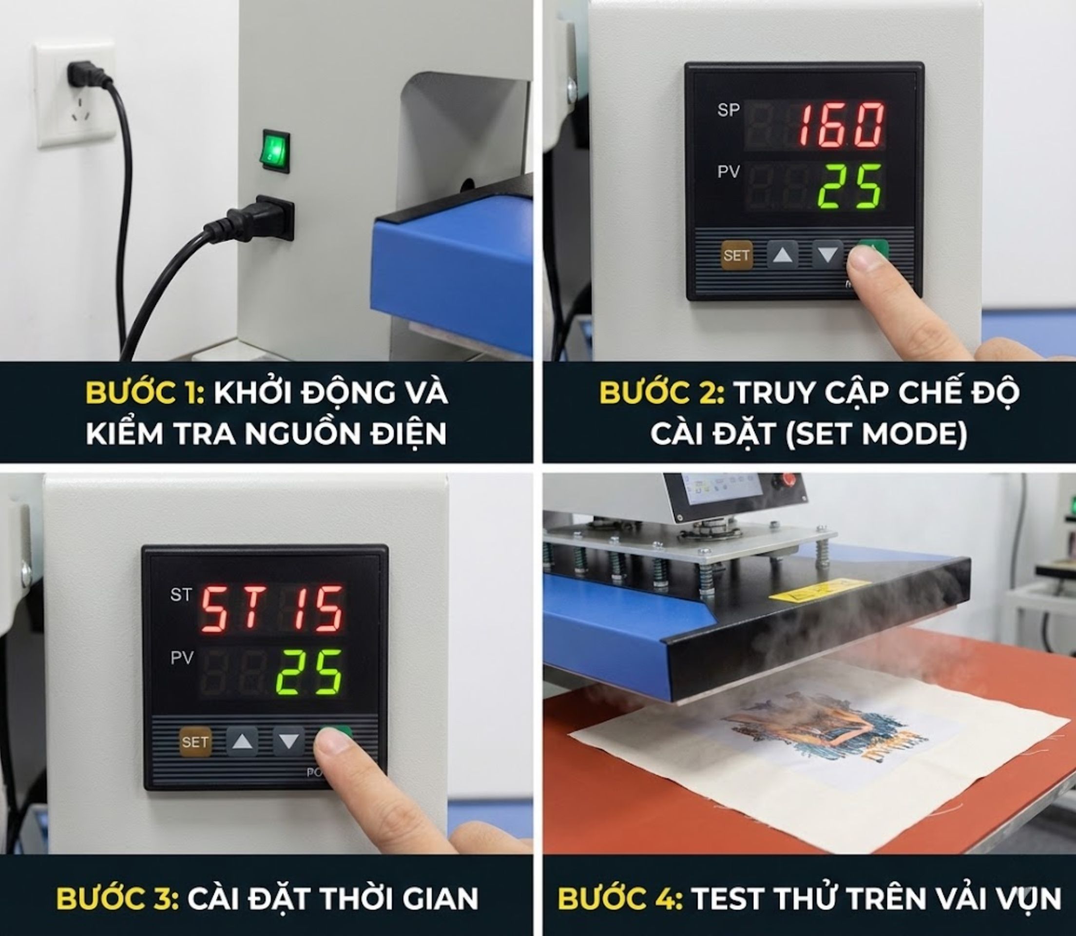 Hướng dẫn chỉnh nhiệt độ máy ép nhiệt