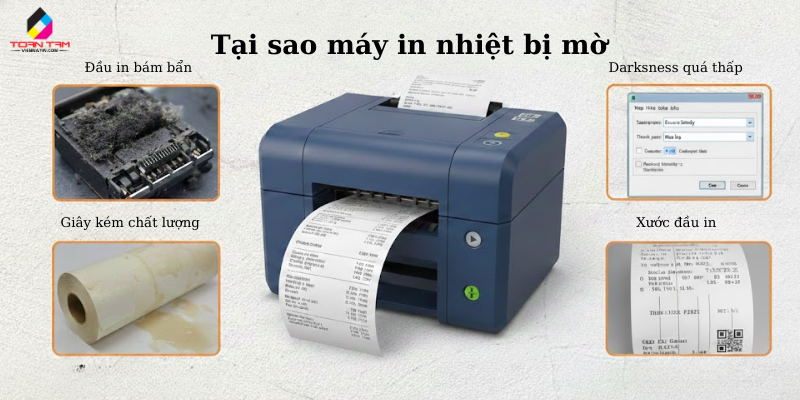tại sao máy in nhiệt bị mờ