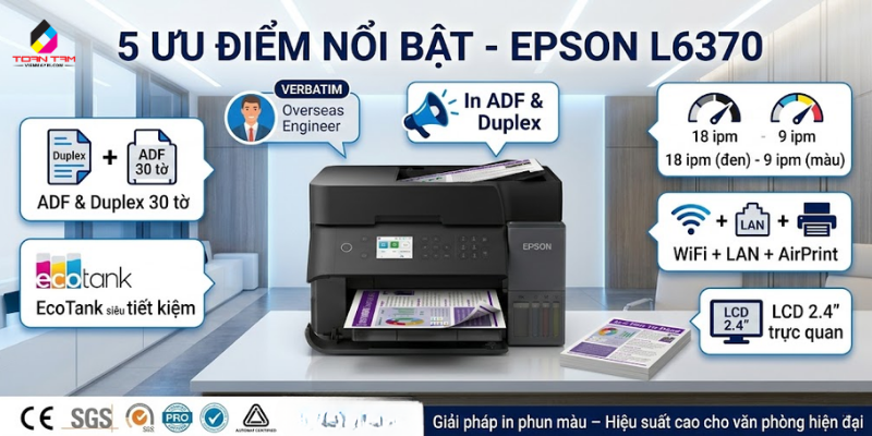 ưu điểm máy in epson l6370