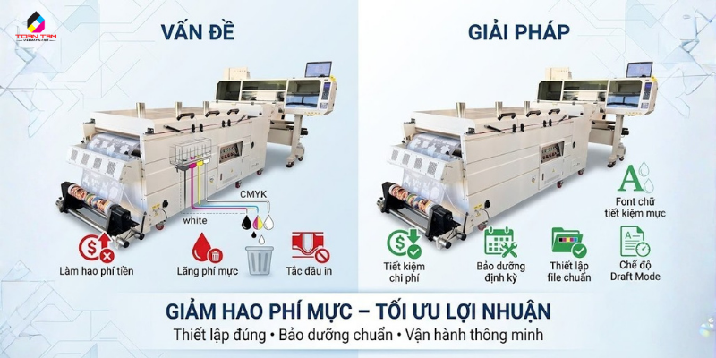 vấn đề hao phí mực in 