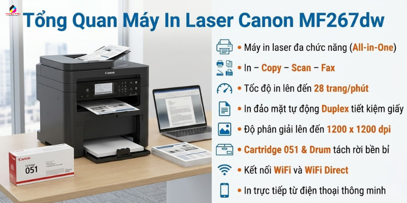 tổng quan về máy in canon mf 267dw