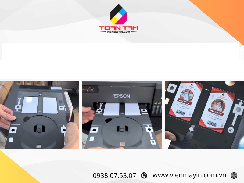 Thử nghiệm độ bám dính mực trên bề mặt phôi thẻ nhựa PVC chuyên dụng.