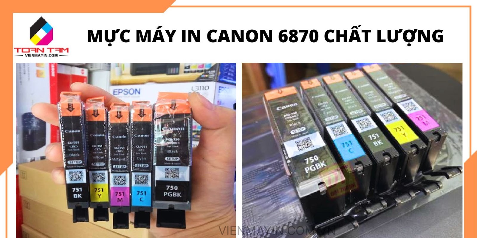 Mực máy in Canon 6870 Chính Hãng (Mã 750-751) Giá Tốt Tại Viện Máy In