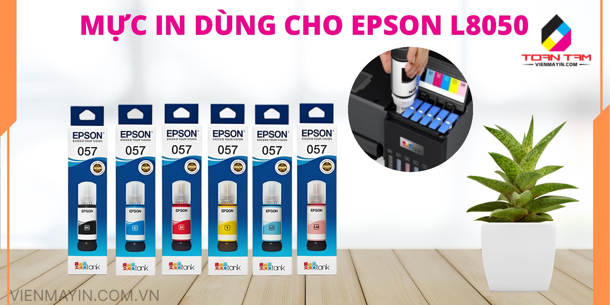 Mực in dùng cho Epson L8050 chính hãng tại Viện Máy In Toàn Tâm.