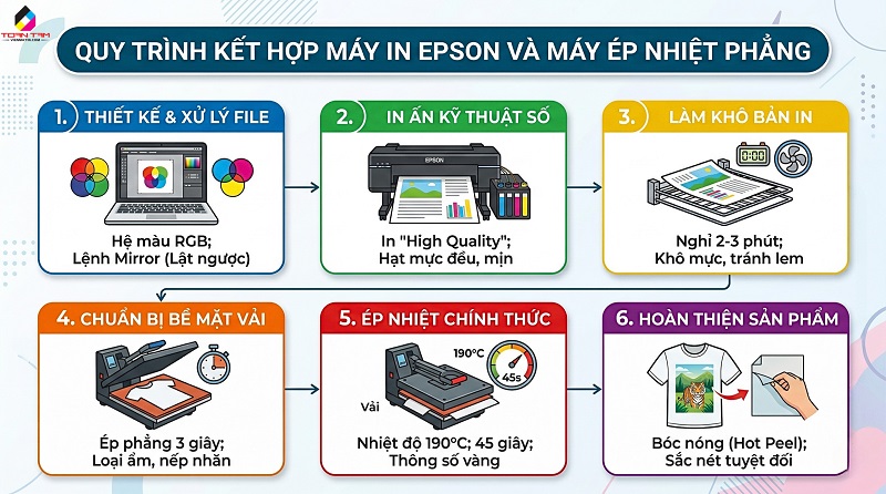 quy trình in chuyển nhiệt vải