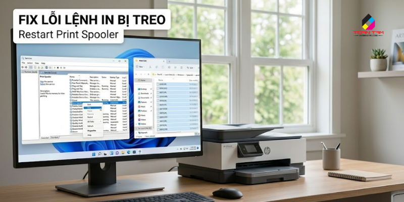 Xóa Lệnh In Bằng Cách Restart Dịch Vụ Print Spooler