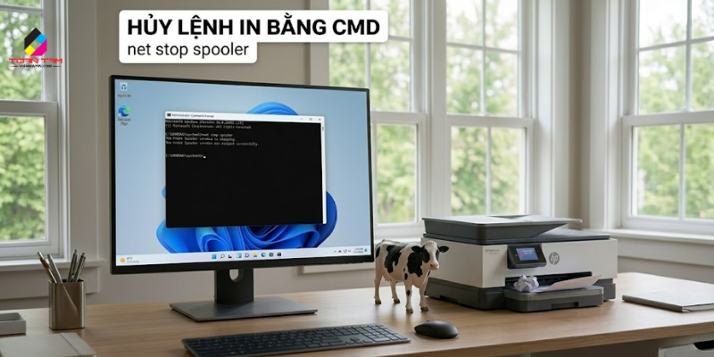 hủy lệnh in bằng cmd