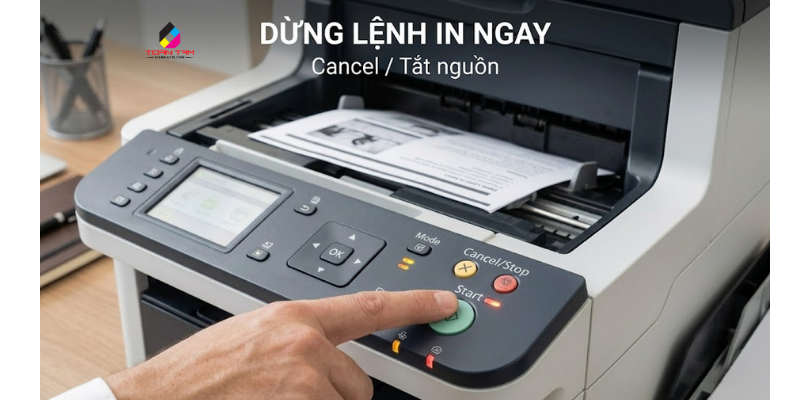 Tắt & Bật Lại Máy In Để Dừng Lệnh In Đang In