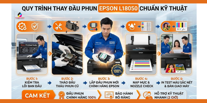quy trình thay đầu phun epson l18050
