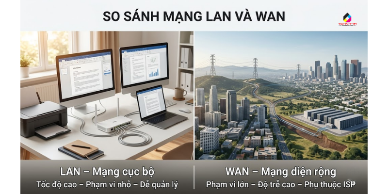so sánh mạng lan và wan
