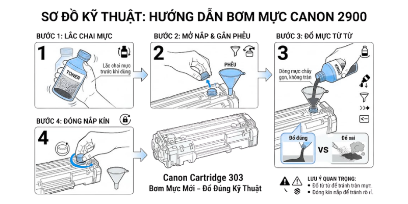 Bước 5 Bơm mực mới vào hộp mực Canon 2900