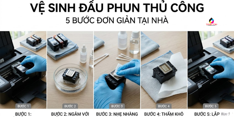 vệ sinh đầu phun thủ công