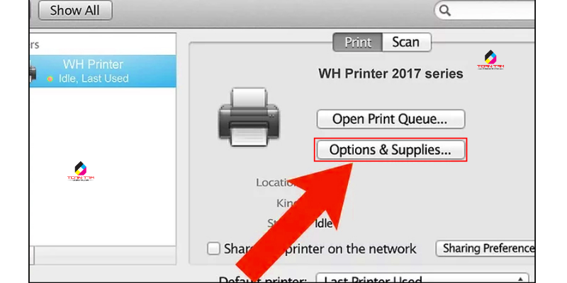Chuyển sang tab Utility → chọn Open Printer Utility.