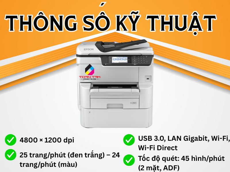Thông số kỹ thuật chi tiết của Epson WF-C878R
