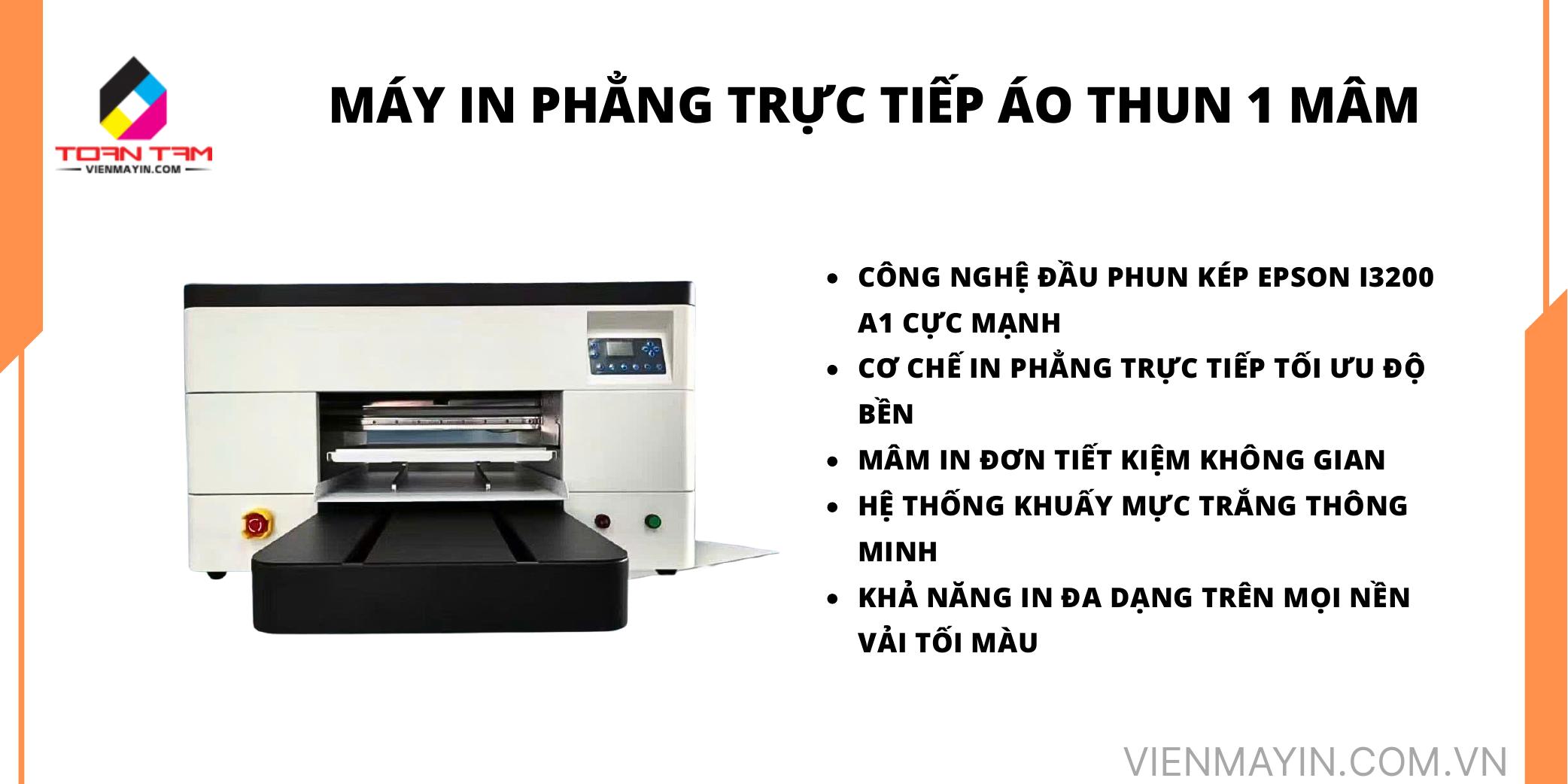 máy in phẳng trực tiếp áo thun 1 mâm I3200