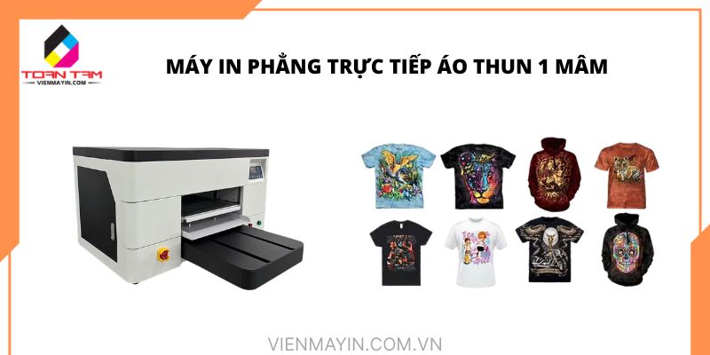 máy in phẳng trực tiếp áo thun 1 mâm