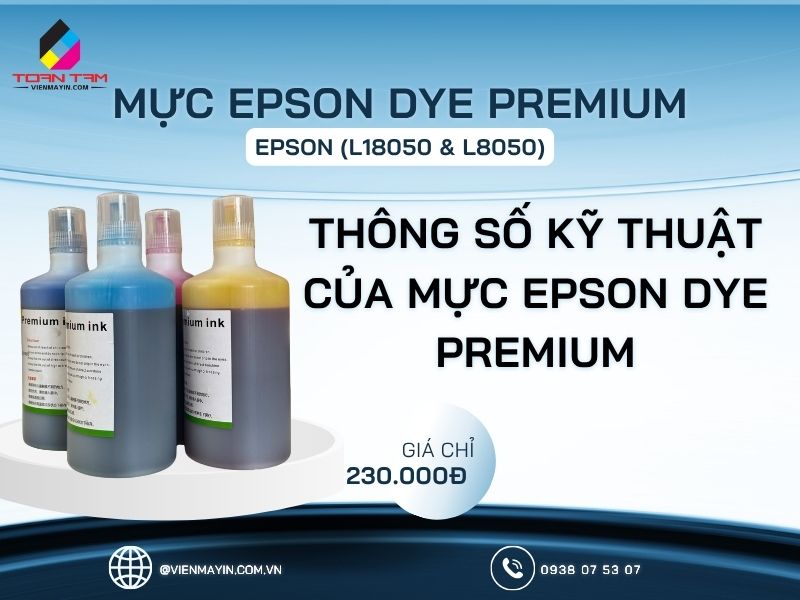 Thông số kỹ thuật của mực Epson Dye Premium