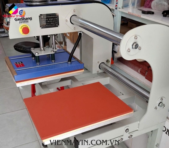 MÁY ÉP NHIỆT KHÍ NÉN 2 MÂM KÉO ĐẦU 33X45 LỒNG ÁO
