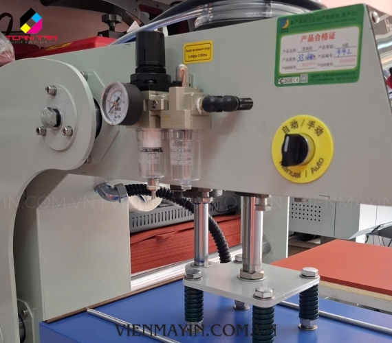 MÁY ÉP NHIỆT KHÍ NÉN 2 MÂM KÉO ĐẦU 33X45 LỒNG ÁO