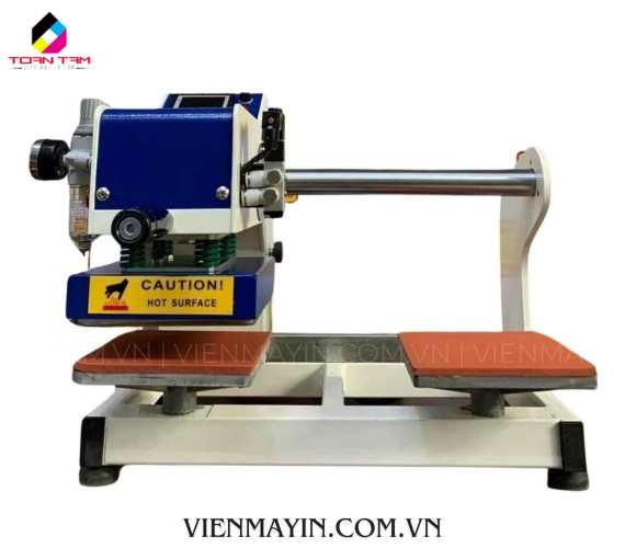 MÁY ÉP LOGO KHÍ NÉN 2 MÂM 15X15 KÉO ĐẦU