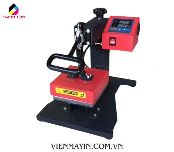 Máy ép nhiệt phẳng Logo 15x15 xoay