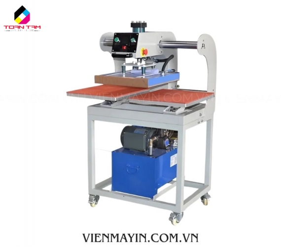 MÁY ÉP NHIỆT PHẲNG THỦY LỰC 40X60 2 MÂM KÉO ĐẦU