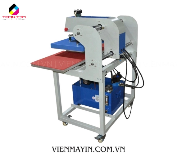 MÁY ÉP NHIỆT PHẲNG THỦY LỰC 40X60 2 MÂM KÉO ĐẦU