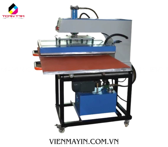 MÁY ÉP NHIỆT PHẲNG THỦY LỰC 60X80 2 MÂM KÉO BÀN